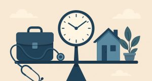 Stethoscope and calendar symbolizing work-life balance for healthcare professionals