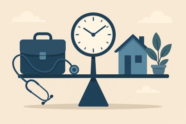 Stethoscope and calendar symbolizing work-life balance for healthcare professionals