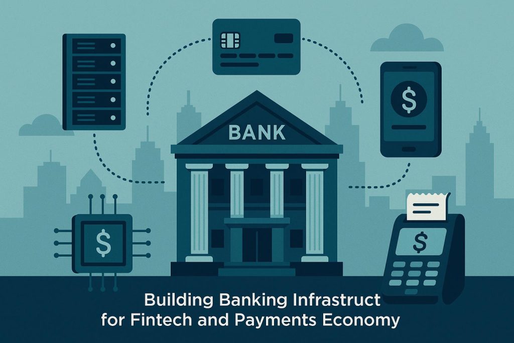 Modern banking technology infrastructure supporting fintech and digital payments transformation