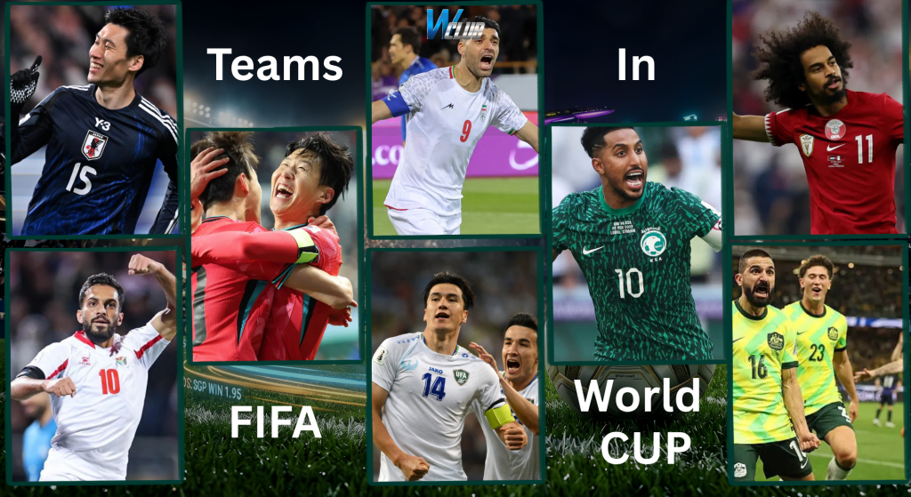 Asian football teams qualifying for FIFA World Cup 2026 highlighted on a colorful map