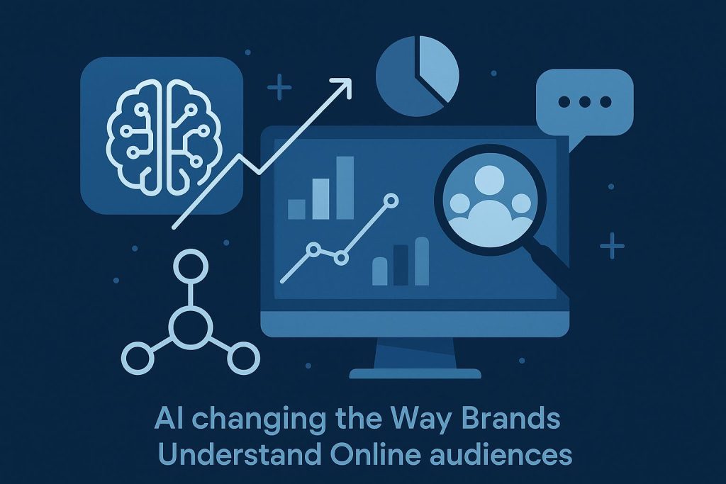 Artificial intelligence analyzing data for brand insights into online audience behavior