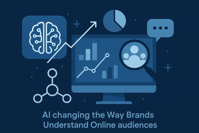 How AI Is Changing the Way Brands Understand Online Audiences Artificial intelligence analyzing data for brand insights into online audience behavior