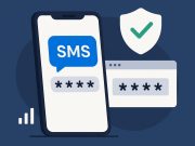 SMS verification code displayed on a smartphone screen for mobile app and online service security