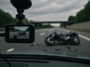 Motorcycle accident captured by dashcam footage clarifying fault in traffic collision case