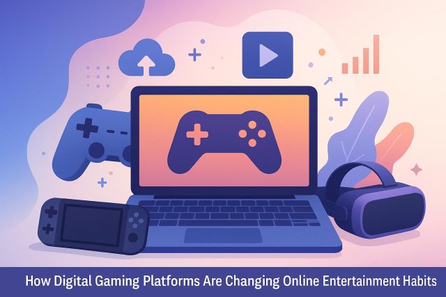 How Digital Gaming Platforms Are Changing Online Entertainment Habits Colorful digital gaming interface illustrating evolving online entertainment experiences