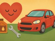 More Than a Motor: A Guide to Becoming Besties with Your Vehicle Car owner happily maintaining vehicle, symbolizing strong connection and care for their automobile