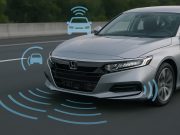 Honda car dashboard showcasing advanced tech safety features and modern vehicle design
