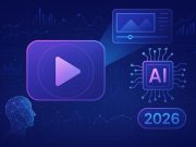 The Biggest Trends Shaping AI Video in 2026 Futuristic AI-powered video technology concept with digital interface and creative visuals