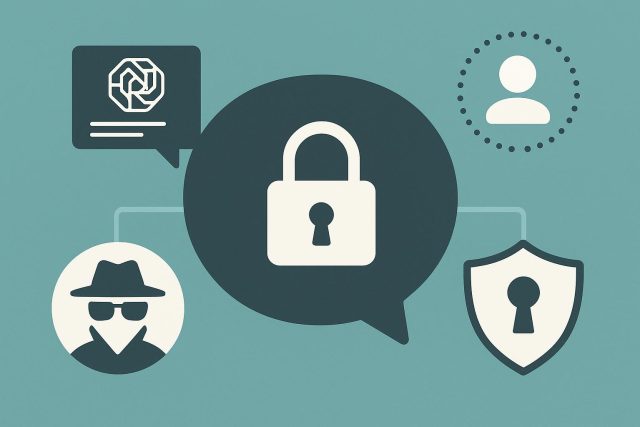Privacy and Anonymity in AI Chat Platforms: What Users Should Look For AI chat interface with privacy shield and anonymous user icon representing secure communication