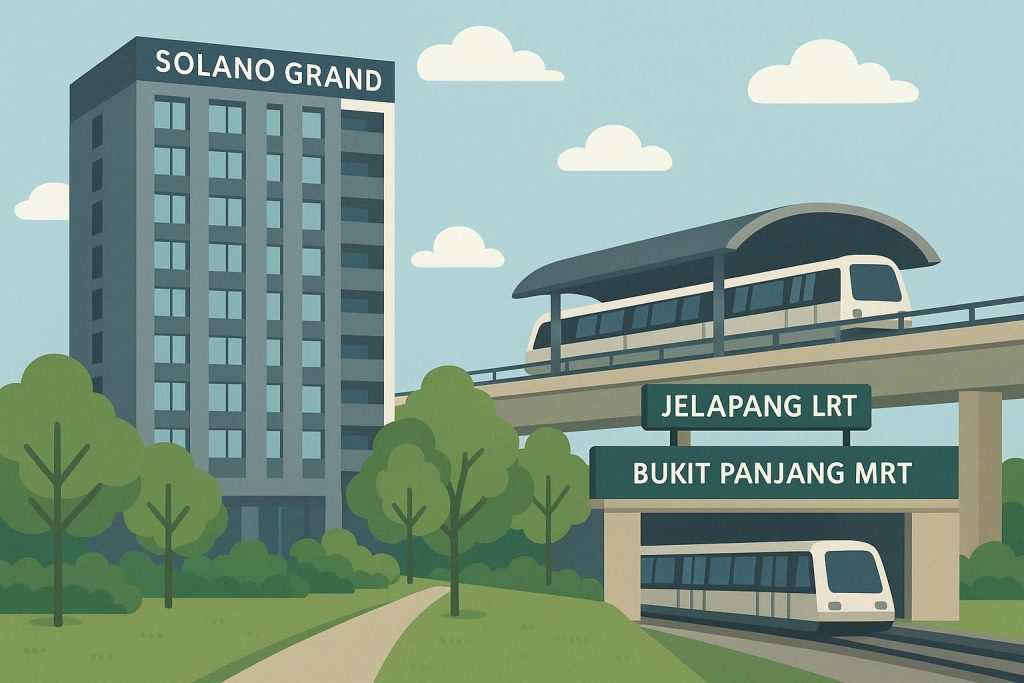 Solano Grand residential complex near Jelapang LRT and Bukit Panjang MRT stations in Bukit Panjang