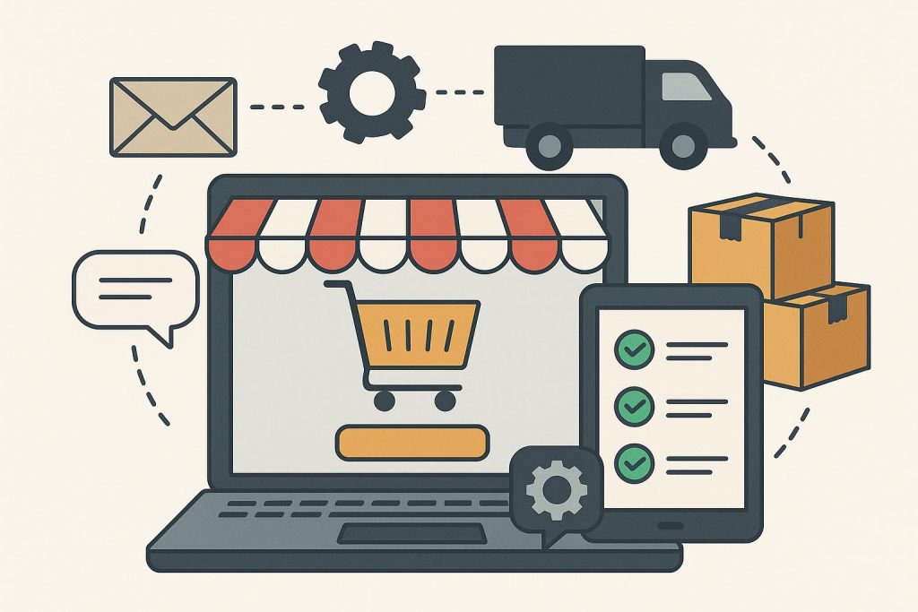 Ecommerce virtual assistant managing online orders and inventory for smooth store operation