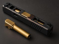 Glock 17 slide with custom cuts and coatings showcasing popular handgun upgrade options