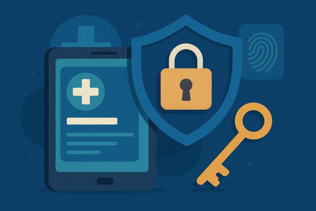 Digital health platform interface balancing security features with user convenience tools