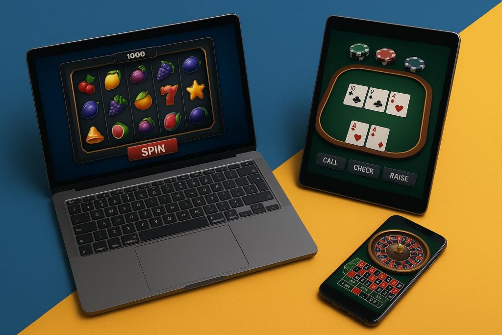 Multiple devices showcasing seamless iGaming UX design for improved cross-platform user experience