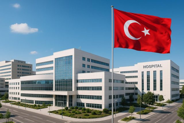 7 Best Hospitals in Turkey for International Patients Modern hospital building in Turkey with welcoming entrance, suitable for international patients