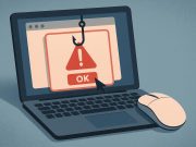Mouse cursor hovers over a suspicious link on a computer screen, highlighting online carelessness