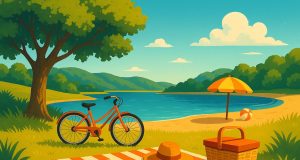 Sunny park picnic with friends enjoying outdoor activities during summer weekend