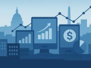 How Washington DC Businesses Are Driving Growth With Digital Solutions Washington DC skyline with business icons representing digital growth and innovation