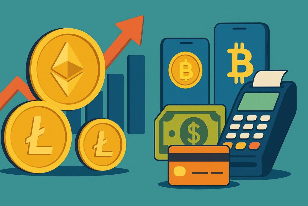 Cryptocurrencies enabling wealth generation and digital payments in modern financial transactions