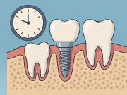 Close-up of dental implants and healthy gums illustrating dental implant longevity with proper care
