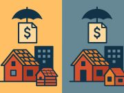 Two commercial roofing company buildings side by side illustrating insurance quote differences