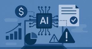 AI algorithms analyzing loan documents for underwriting efficiency and risk assessment in lending