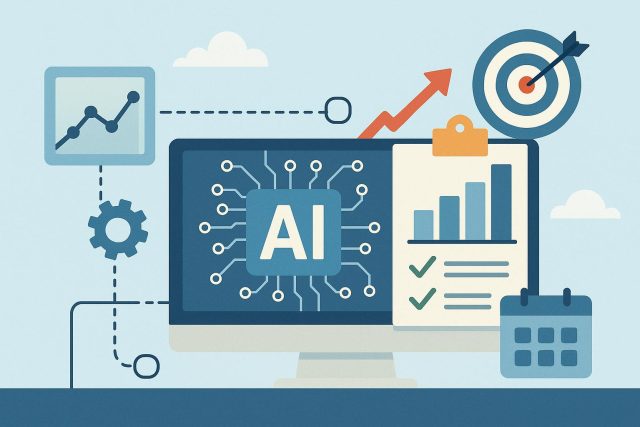 AI tools and digital dashboards streamlining team goal setting and progress tracking