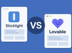 Sticklight and Lovable AI app logos side by side, representing a comparison for web creators
