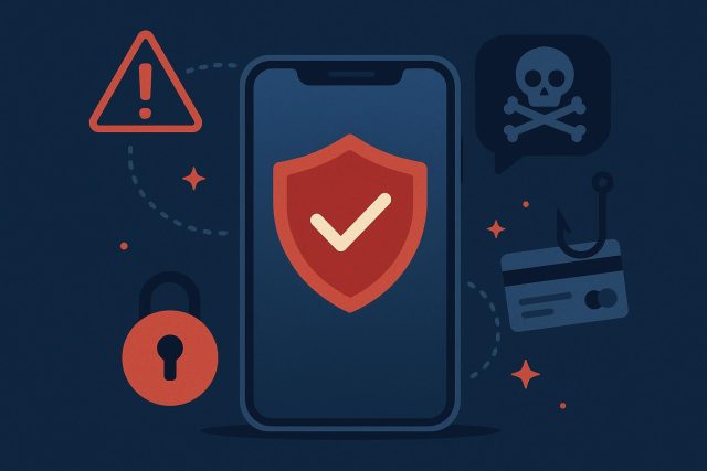 Why Phone Safety Matters More Than Ever in the Age of Scams Smartphone with security lock icon emphasizing mobile safety against modern digital scams