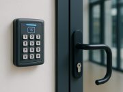 Access Control Is the Most Underrated Category in Commercial Tech Right Now Keycard reader and electronic access control panel securing commercial office entrance
