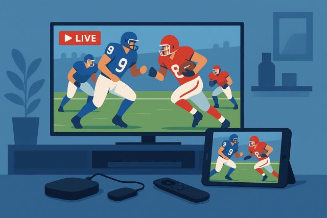 How NFL Live Streams Are Changing the Way Fans Watch Football Mobile devices streaming an NFL football game, highlighting new ways fans watch live sports