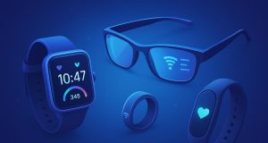 Smartwatch and fitness tracker displaying health metrics, symbolizing wearable technology innovation