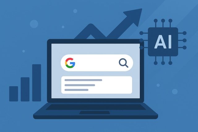 AI Search Optimization: Why Being Visible on Google Isn’t Enough Anymore Abstract graphic illustrating AI algorithms optimizing search results beyond Google visibility