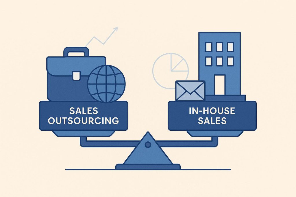 Comparison of outsourced sales teams and in-house sales strategies for business decision-making
