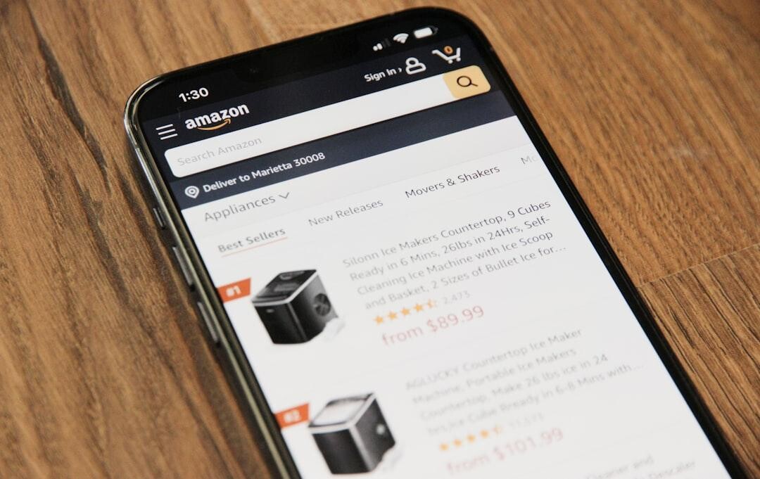 A smartphone showing an online store