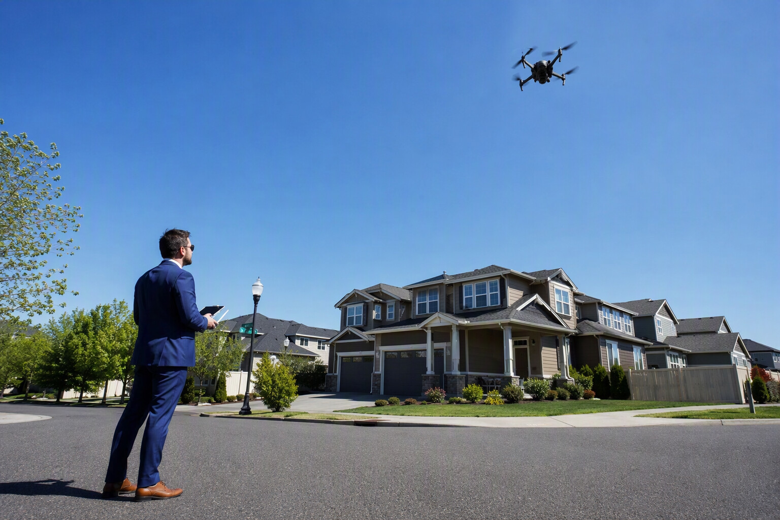 Agent flying drone for footage