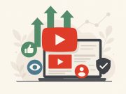 How to Grow Your YouTube Channel Safely – Subscribers, Views & Watch Time YouTube channel growth tips with analytics dashboard showing rising subscribers, views, and watch time