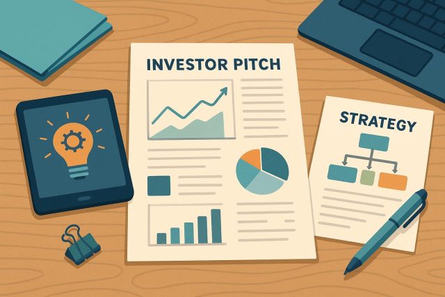 How Tech Startups Can Win More Investor Pitches With Smarter Meeting Materials Digital presentation showcasing tech startup pitch materials and investor collaboration tools
