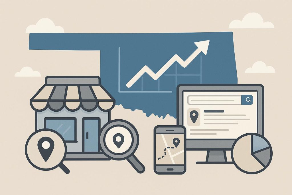 Oklahoma business storefronts showcasing effective local SEO strategies and digital marketing success