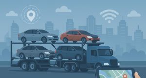 Car carrier trucks using advanced logistics technology for efficient vehicle transportation