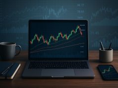 Trading platform dashboard displaying financial charts and analysis tools for new account holders
