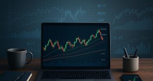 Trading platform dashboard displaying financial charts and analysis tools for new account holders