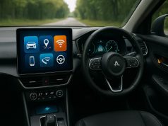 Dashboard display highlighting advanced car technology features in a modern vehicle interior