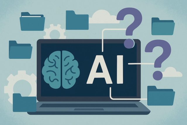 Open-source AI model comparison with neural network graphics and decision-making icons