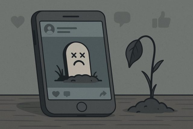 Inactive startup social media profile before optimization with Shakergainske solution
