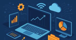 Digital transformation in business with modern technology tools and innovative workplace solutions