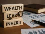 Wealth succession planning concept with financial documents and legacy strategy symbols