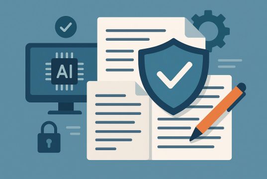 Digital shield protecting company content standards amid widespread AI-generated writing