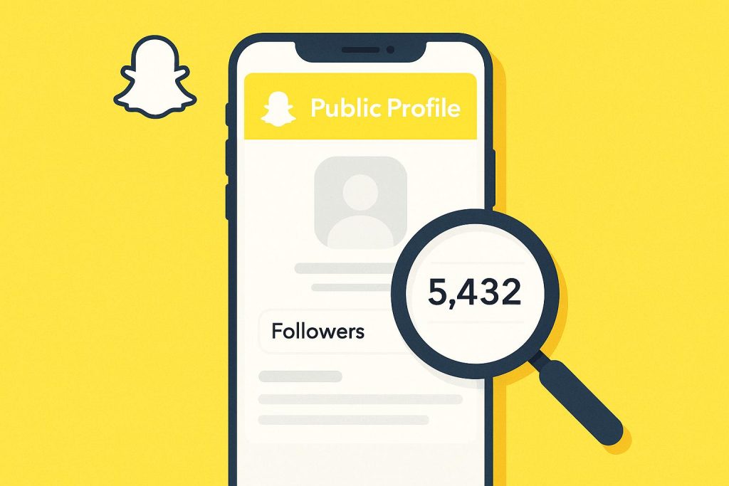 Snapchat app showing public profile followers count on smartphone screen