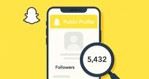 Snapchat app showing public profile followers count on smartphone screen